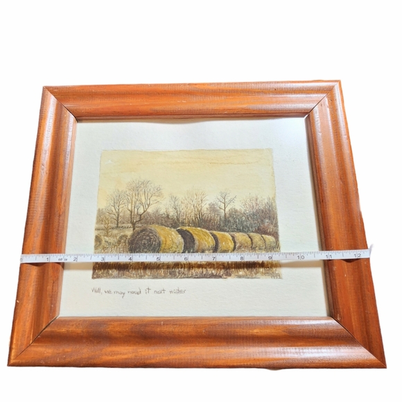 1992 Artist Signed "Well, We May Need It Next Winter" Artwork 12.5"X10.75"X0.625 - Picture 9 of 11